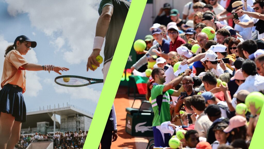 Collage zdjęć, poświęconych turniejowi French Open