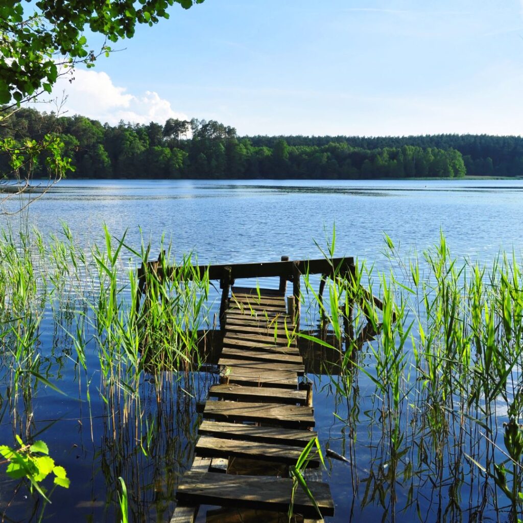 Mazury. Pomost na Jeziorze Śniardwy